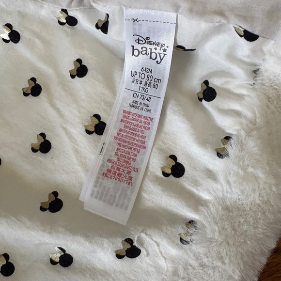 Disney Store Minnie Mouse Faux Fur Girls Jacket Size 6-12m NWOT - Picture 2 of 5